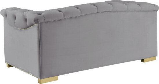 Tov Furniture Loveseats - Farah Grey Velvet Loveseat By Inspire Me! Home D?cor