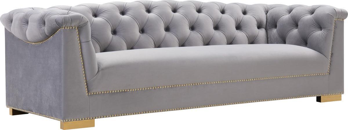 Tov Furniture Sofas & Couches - Farah Grey Velvet Sofa Gray