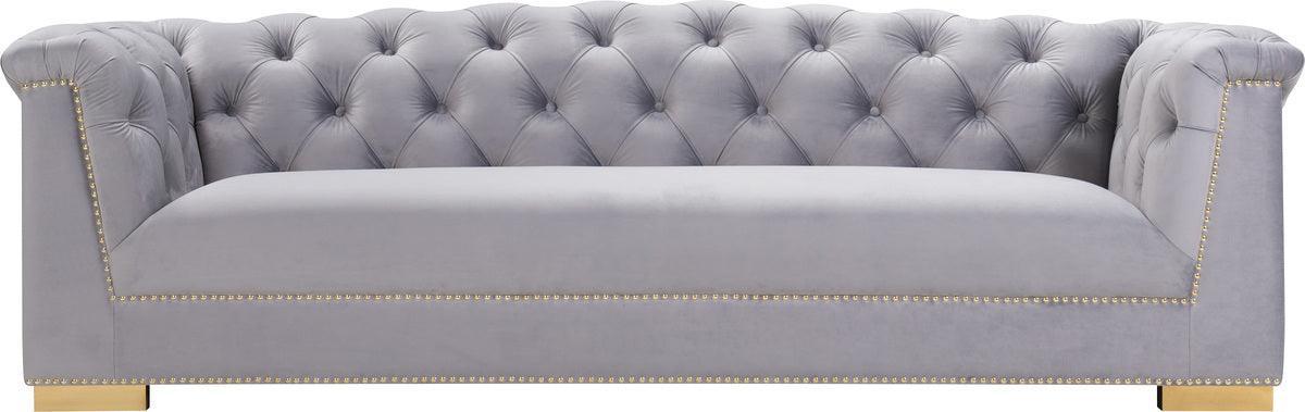 Tov Furniture Sofas & Couches - Farah Grey Velvet Sofa Gray