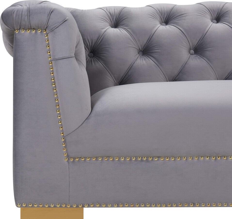 Tov Furniture Sofas & Couches - Farah Grey Velvet Sofa Gray