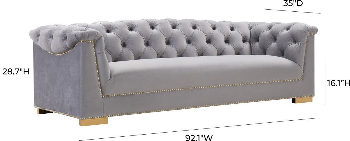 Tov Furniture Sofas & Couches - Farah Grey Velvet Sofa Gray