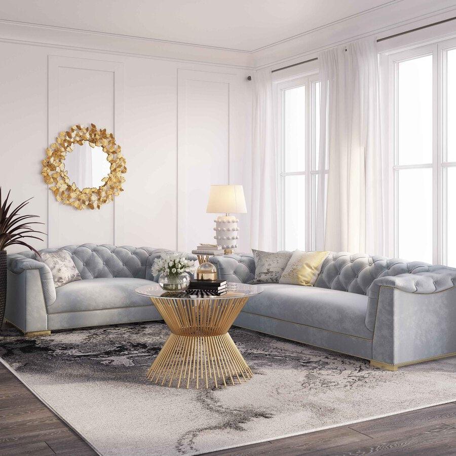 Tov Furniture Sofas & Couches - Farah Grey Velvet Sofa Gray