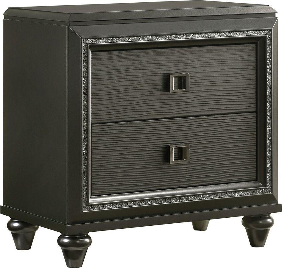 Elements Nightstands & Side Tables - Faris 2-Drawer Nightstand in Black