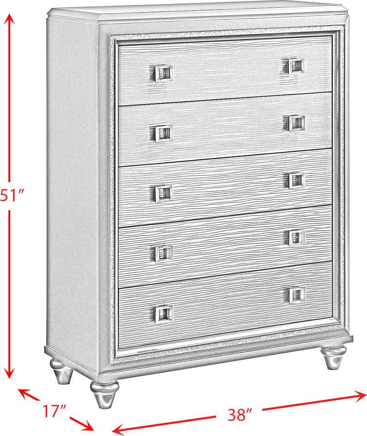 Elements Chest of Drawers - Faris 5-Drawer Chest in Gray