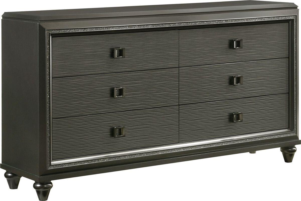 Elements Dressers - Faris 6-Drawer Dresser In Black