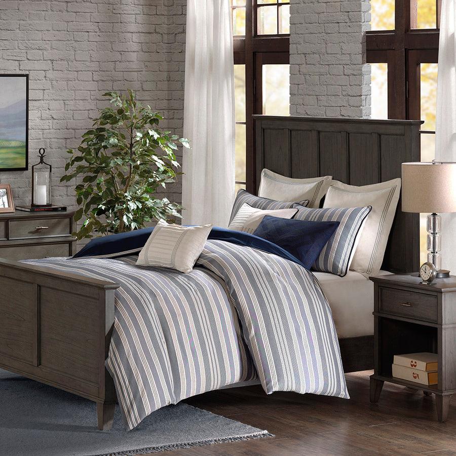 Olliix.com Comforters & Blankets - Farmhouse Coastal Comforter Set Blue King