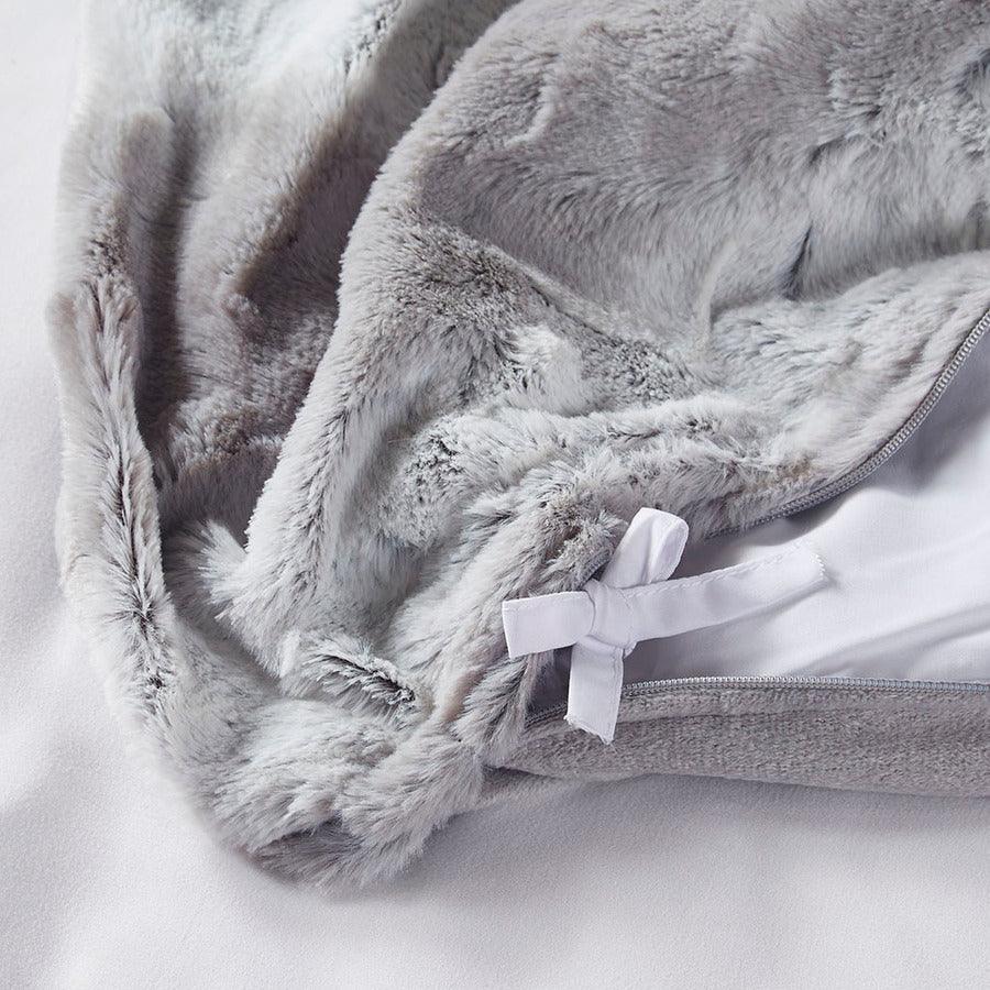Olliix.com Comforters & Blankets - Faux Fur Blanket Grey BR51-3068