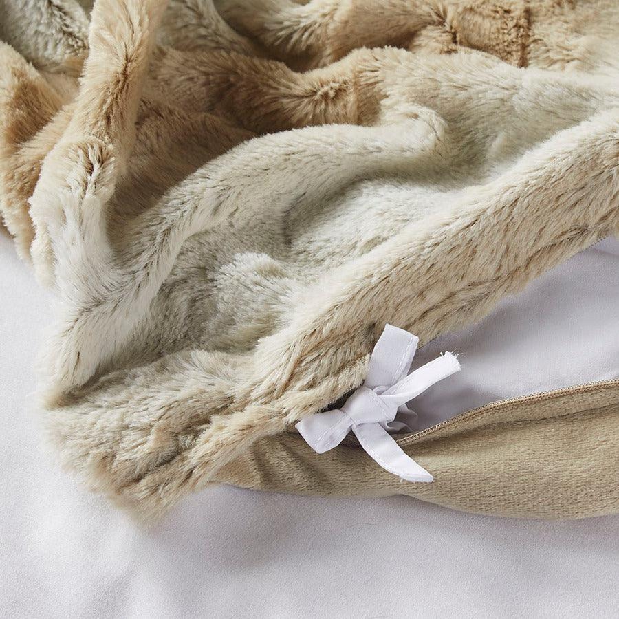Olliix.com Comforters & Blankets - Faux Fur Blanket Sand BR51-3070