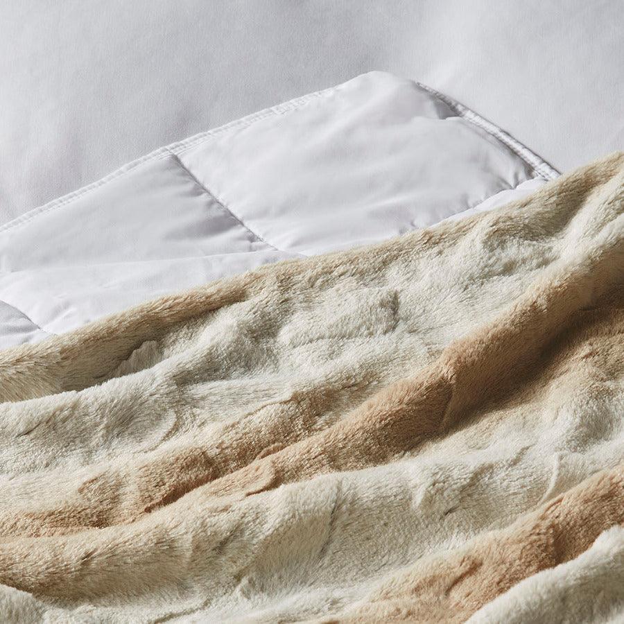 Olliix.com Comforters & Blankets - Faux Fur Blanket Sand BR51-3070