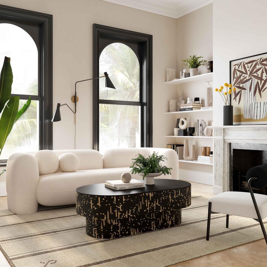 Tov Furniture Coffee Tables - Faye Black Glass Coffee Table