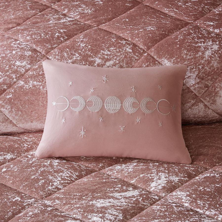 Olliix.com Comforters & Blankets - Felicia Casual Velvet Comforter Set Blush King/Cal King