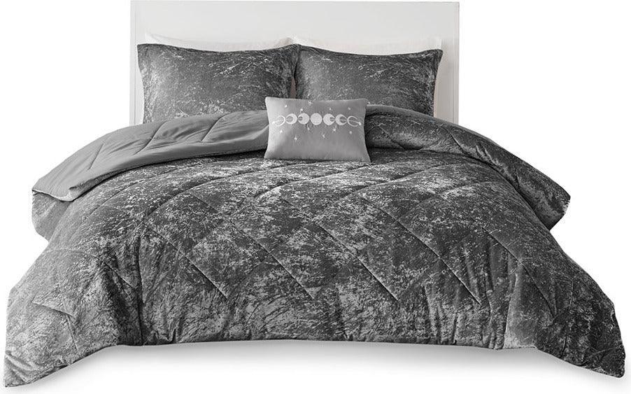 Olliix.com Comforters & Blankets - Felicia Full/Queen Comforter (Set) Gray