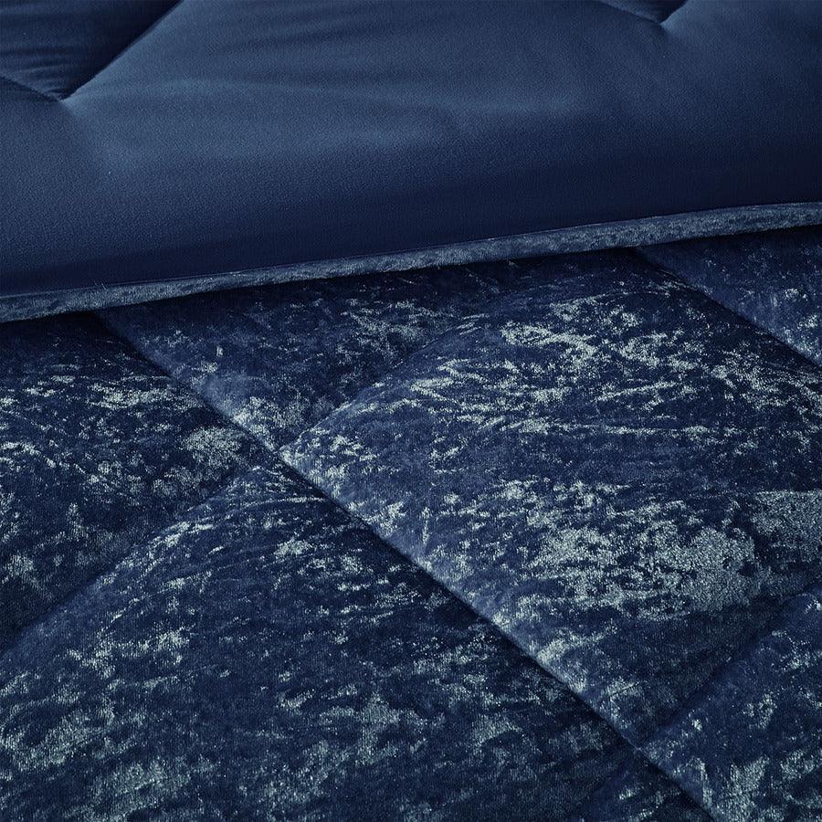 Olliix.com Comforters & Blankets - Felicia Full/Queen Comforter (Set) Navy