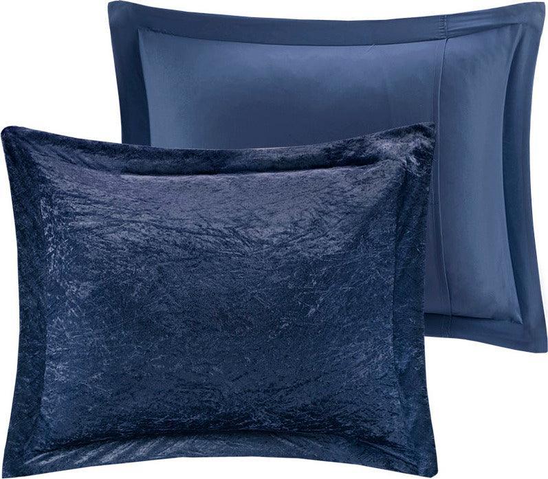 Olliix.com Comforters & Blankets - Felicia Full/Queen Comforter (Set) Navy