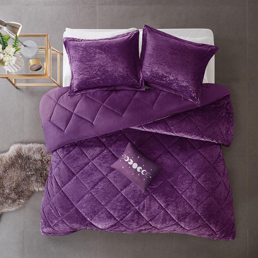 Olliix.com Comforters & Blankets - Felicia Full/Queen Comforter (Set) Purple