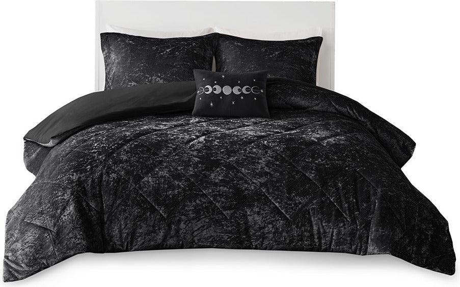 Olliix.com Duvet & Duvet Sets - Felicia Full/Queen Duvet & Duvet Set Black