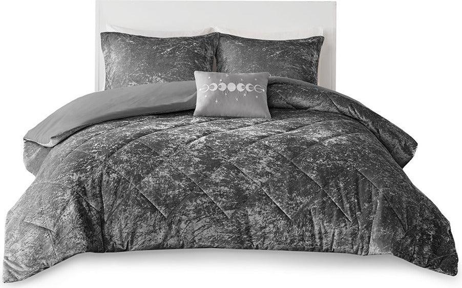 Olliix.com Duvet & Duvet Sets - Felicia Full/Queen Duvet & Duvet Set Gray