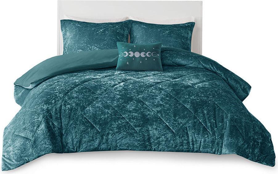 Olliix.com Duvet & Duvet Sets - Felicia Full/Queen Duvet & Duvet Set Teal