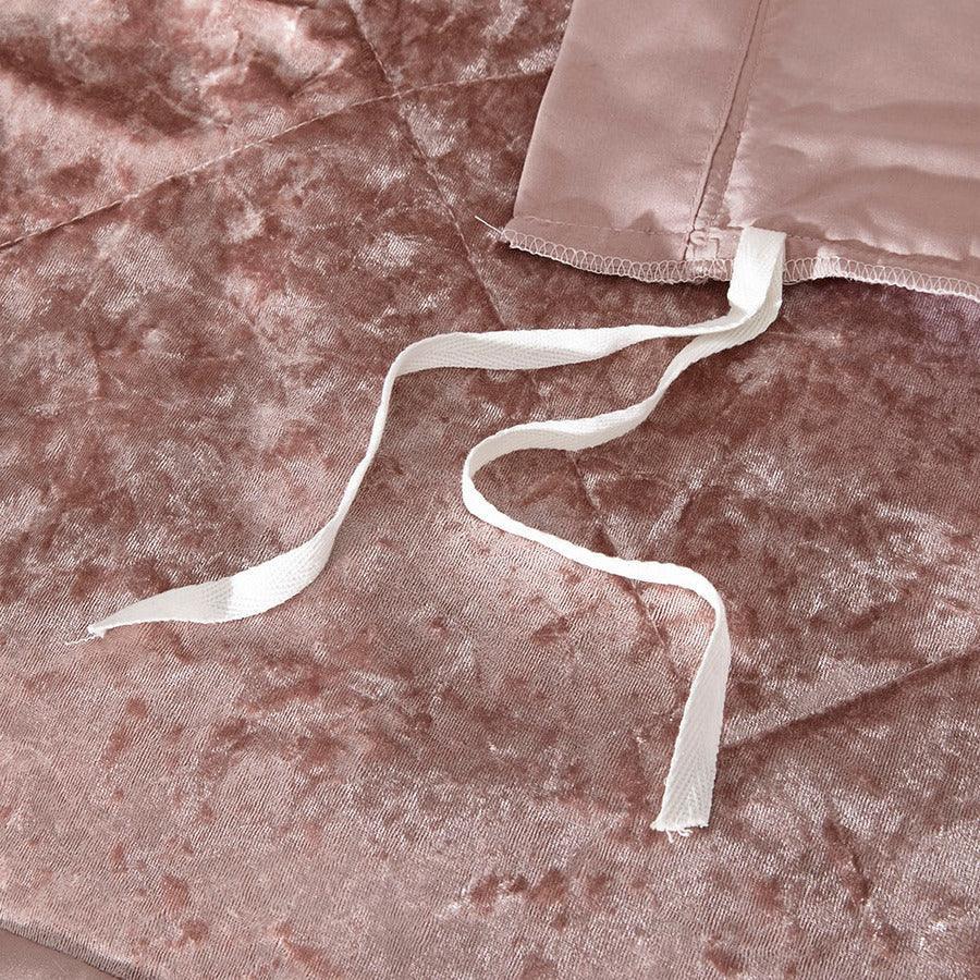 Olliix.com Duvet & Duvet Sets - Felicia Twin/Twin XL Velvet Duvet Cover Set Blush