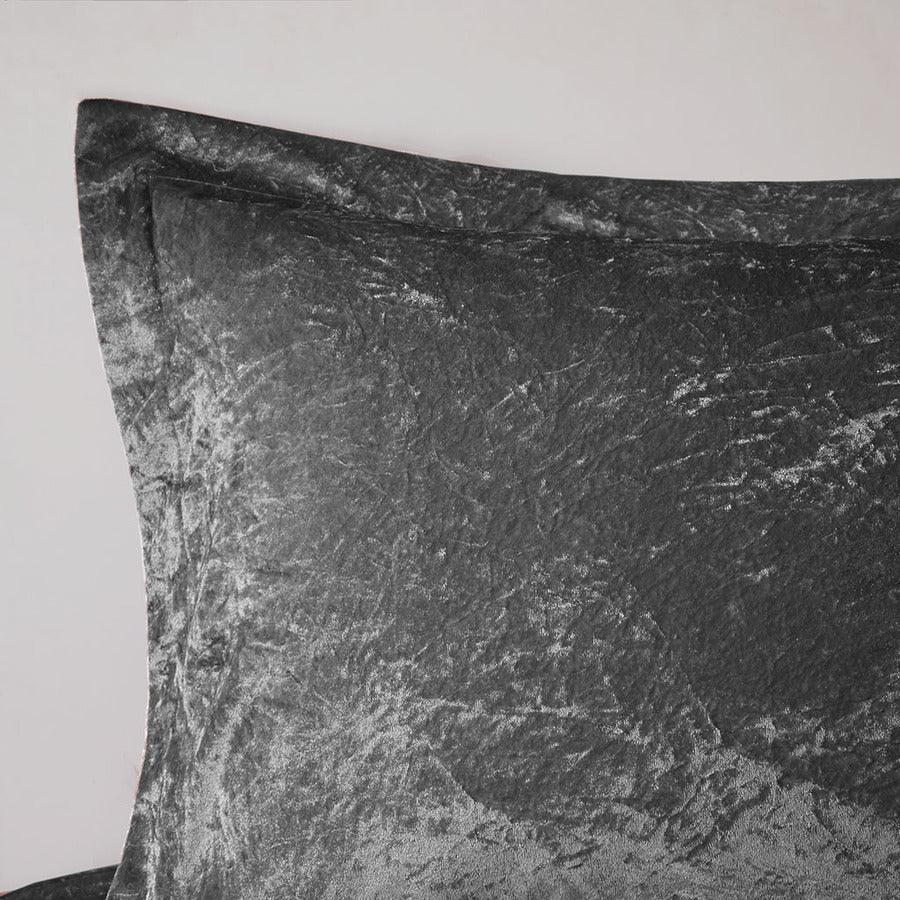 Olliix.com Duvet & Duvet Sets - Felicia Twin/Twin XL Velvet Duvet Cover Set Gray