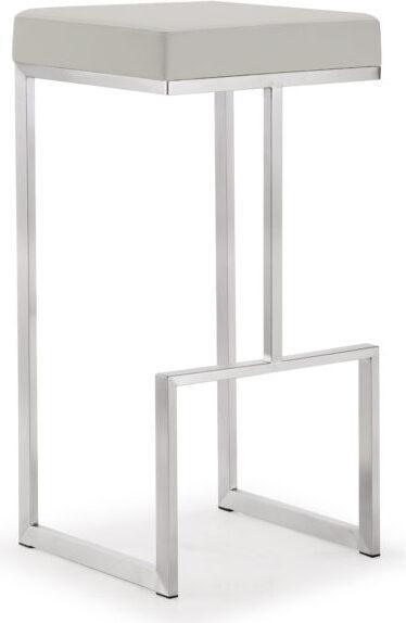 Tov Furniture Barstools - Ferrara Light Gray Stainless Steel Barstool (Set of 2)