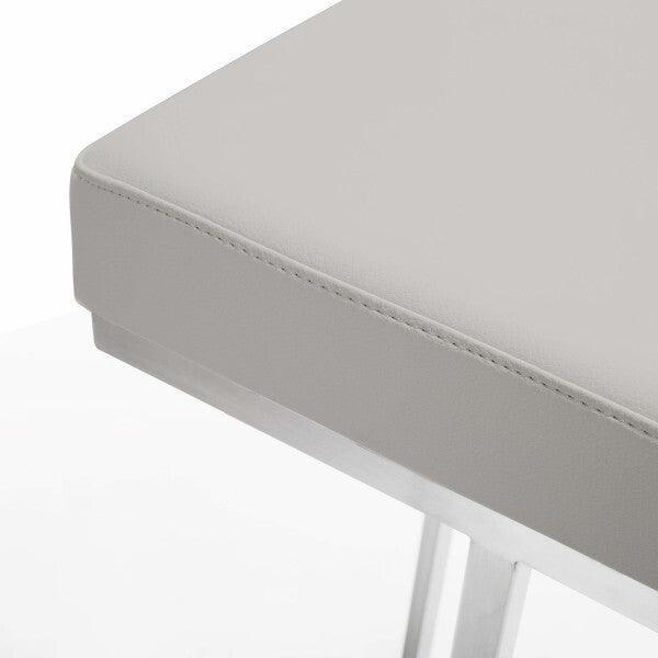 Tov Furniture Barstools - Ferrara Light Gray Stainless Steel Barstool (Set of 2)