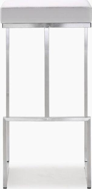 Tov Furniture Barstools - Ferrara White Stainless Steel Barstool - Set of 2