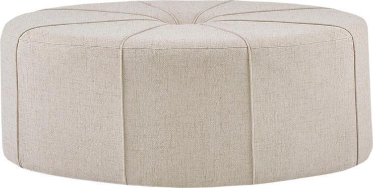 Olliix.com Ottomans & Stools - Ferris Traditional Oval Ottoman 48.5"W x 32.5"D x 18"H Cream