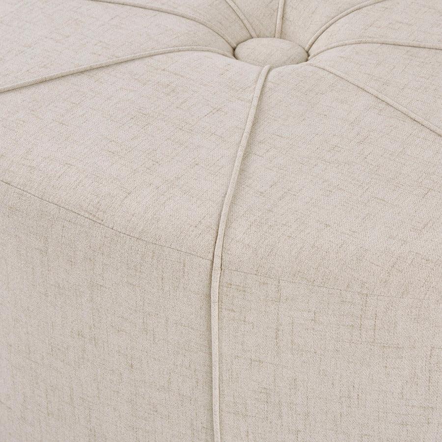 Olliix.com Ottomans & Stools - Ferris Traditional Oval Ottoman 48.5"W x 32.5"D x 18"H Cream