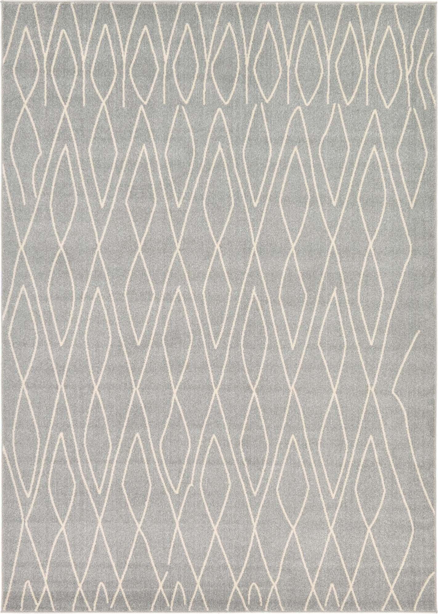Unique Loom Indoor Rugs - Fez Geometric Rectangular 9x12 Rug Gray & Beige
