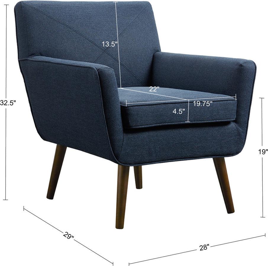 Olliix.com Accent Chairs - Finley Mid Century Accent Chair Blue