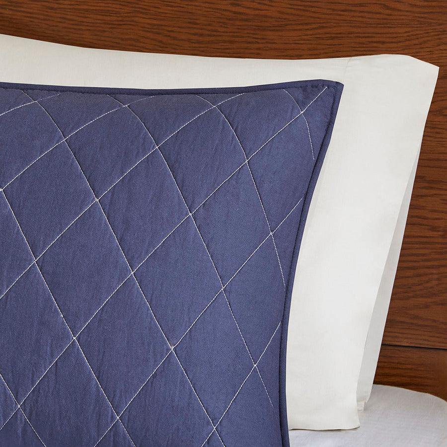 Olliix.com Comforters & Blankets - Finn Full/Queen Shark Cotton Reversible Coverlet Set Green & Navy