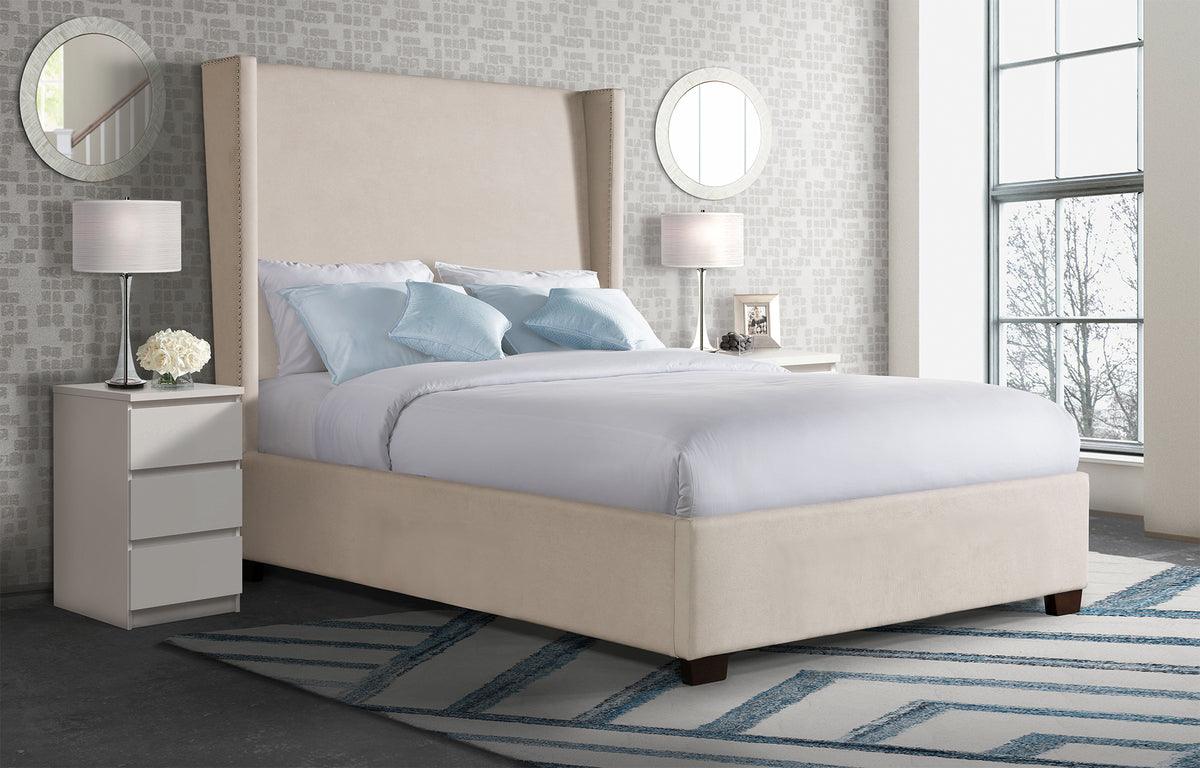 Elements Beds - Fiona King Upholstered Bed Beige
