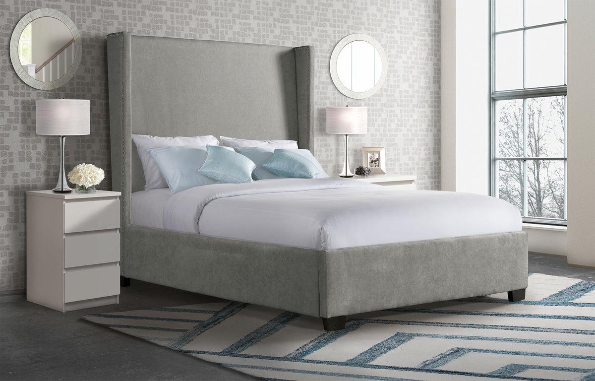 Elements Beds - Fiona King Upholstered Bed Gray
