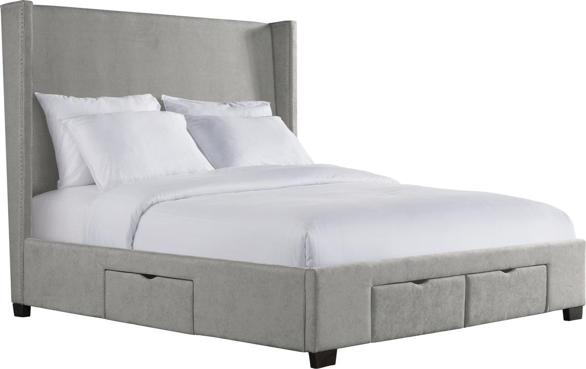 Elements Beds - Fiona King Upholstered Storage Bed Gray