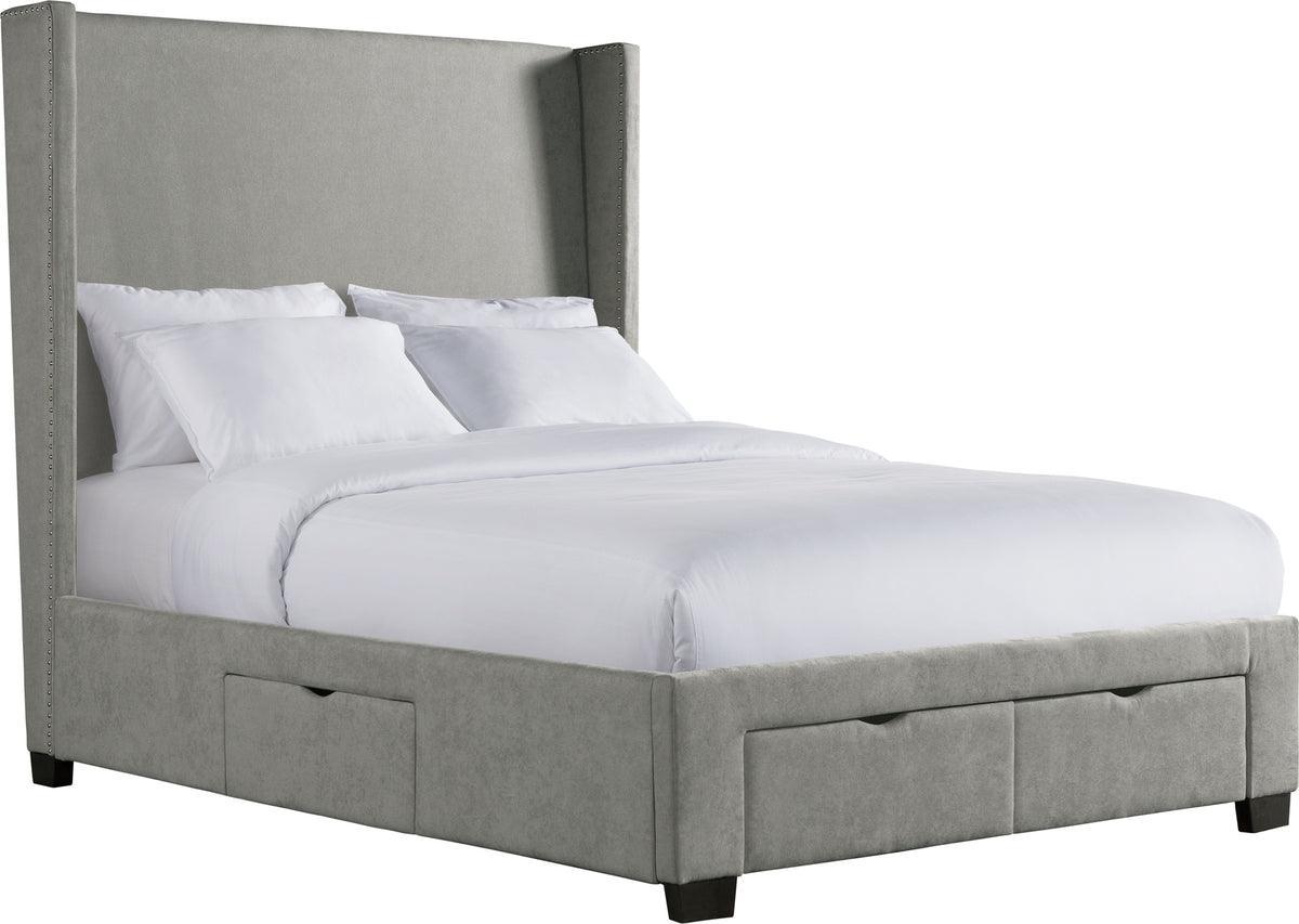 Elements Beds - Fiona Queen Upholstered Storage Bed Gray