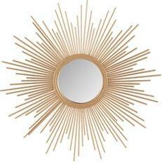 Olliix.com Mirrors - Fiore 14.5" Round Sunburst Wall Decor Mirror Gold