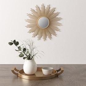 Olliix.com Mirrors - Fiore Round Sunburst Wall Decor Mirror Gold