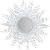 Olliix.com Mirrors - Fiore Round Sunburst Wall Decor Mirror Silver