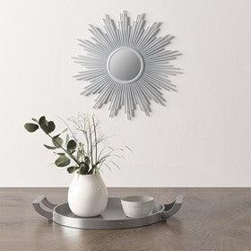 Olliix.com Mirrors - Fiore Round Sunburst Wall Decor Mirror Silver