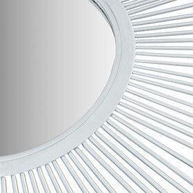 Olliix.com Mirrors - Fiore Round Sunburst Wall Decor Mirror Silver