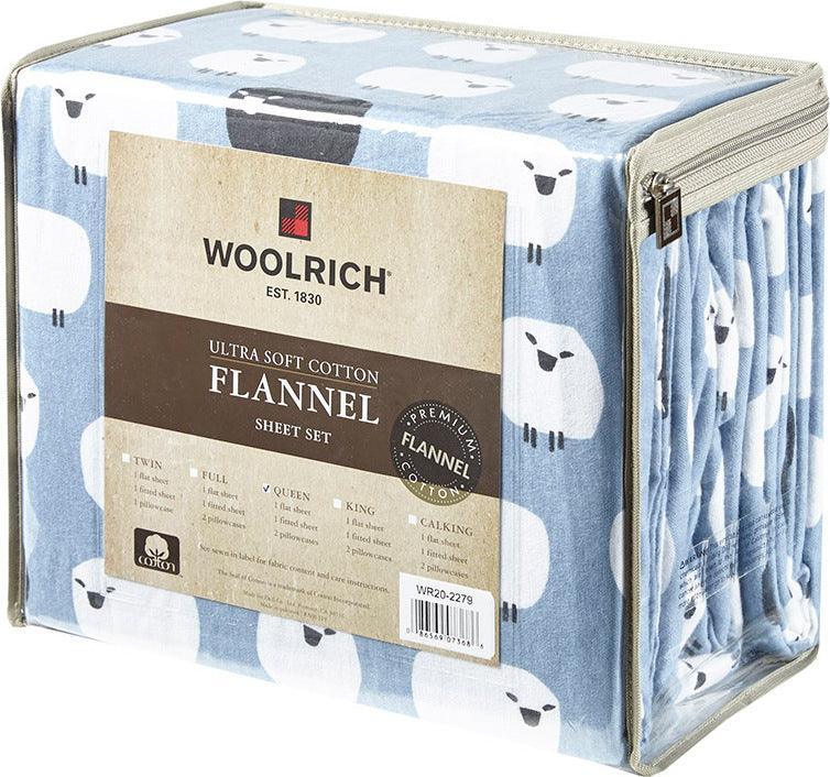 Olliix.com Sheets & Sheet Sets - Flannel California King Cotton Sheet Set Blue