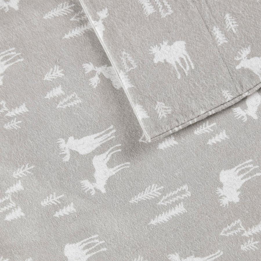 Olliix.com Sheets & Sheet Sets - Flannel California King Cotton Sheet Set Gray
