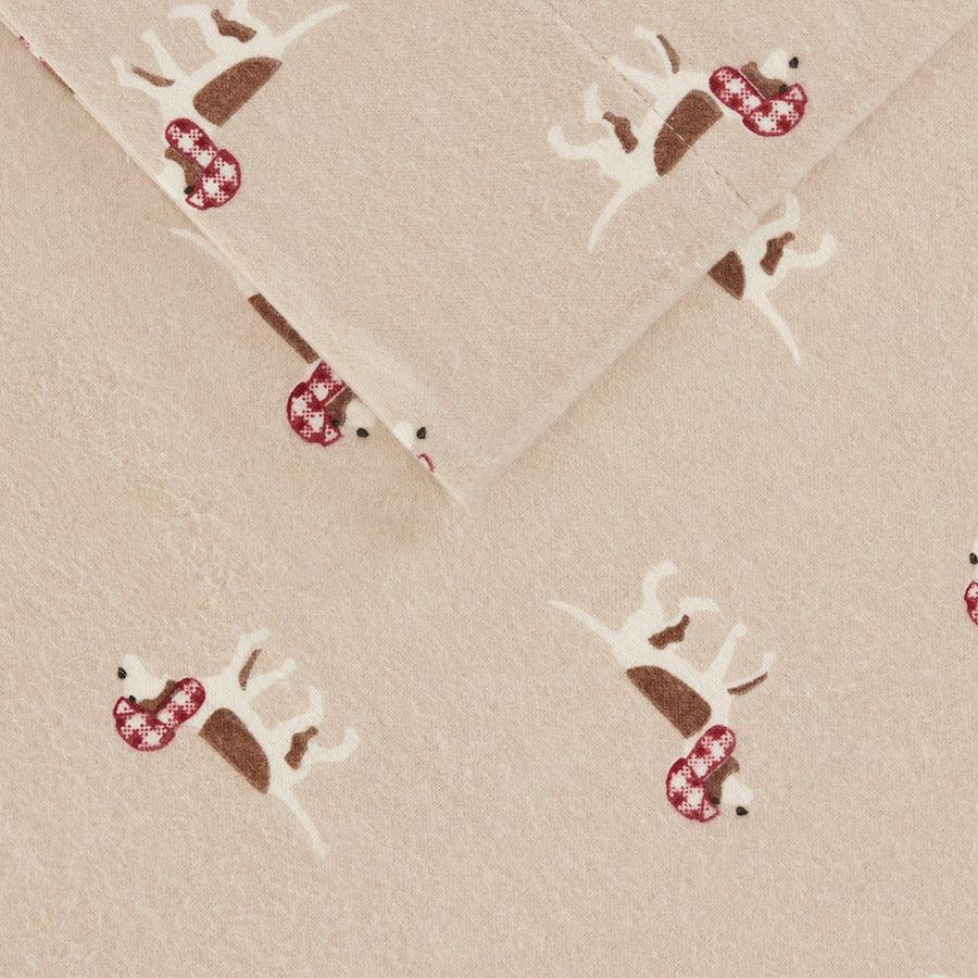 Olliix.com Sheets & Sheet Sets - Flannel California King Cotton Sheet Set Tan