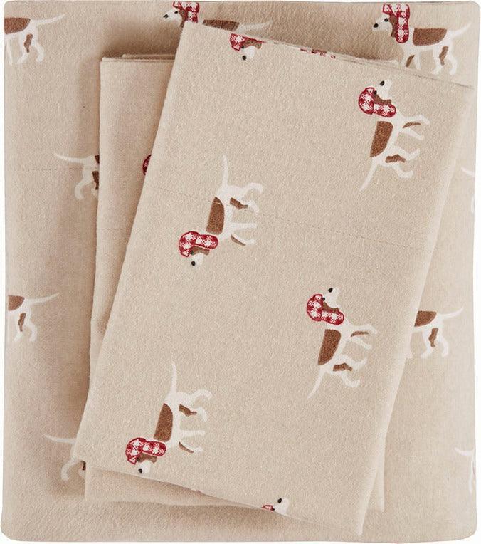 Olliix.com Sheets & Sheet Sets - Flannel California King Cotton Sheet Set Tan