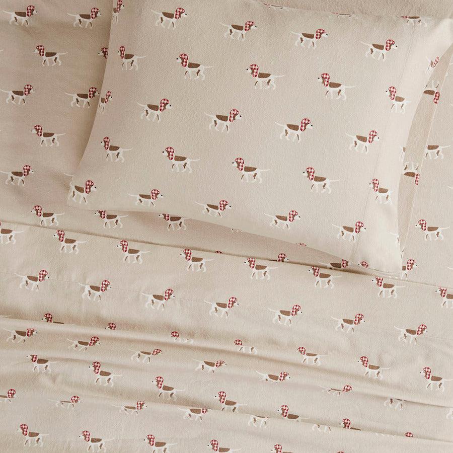 Olliix.com Sheets & Sheet Sets - Flannel California King Cotton Sheet Set Tan