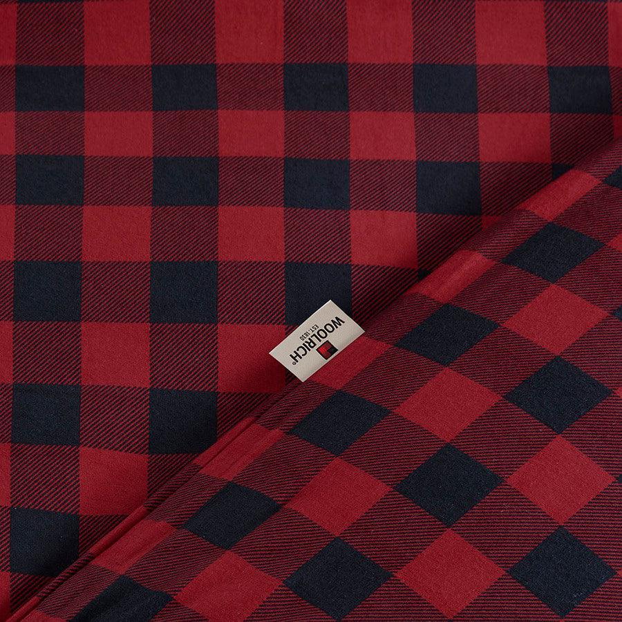 Olliix.com Duvet & Duvet Sets - Flannel King/California King Check Print Cotton Duvet Cover Set Black & Red