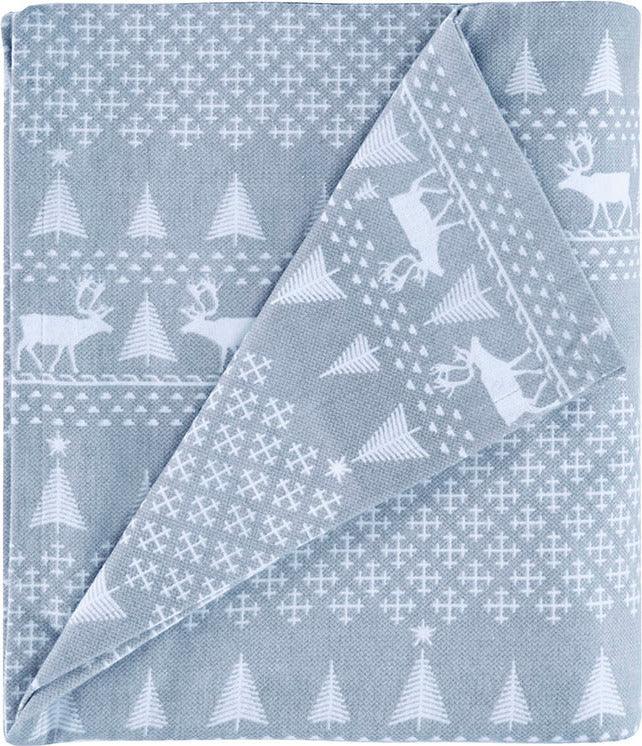 Olliix.com Sheets & Sheet Sets - Flannel Queen Sheet Set Blue Frost