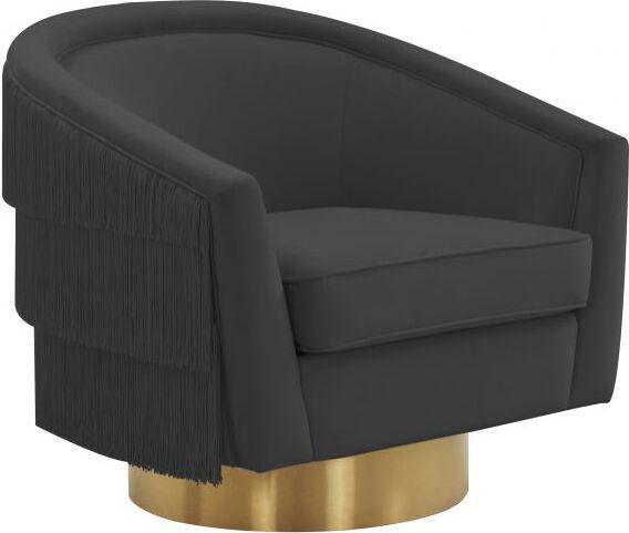 Tov Furniture Accent Chairs - Flapper Black Swivel Chair