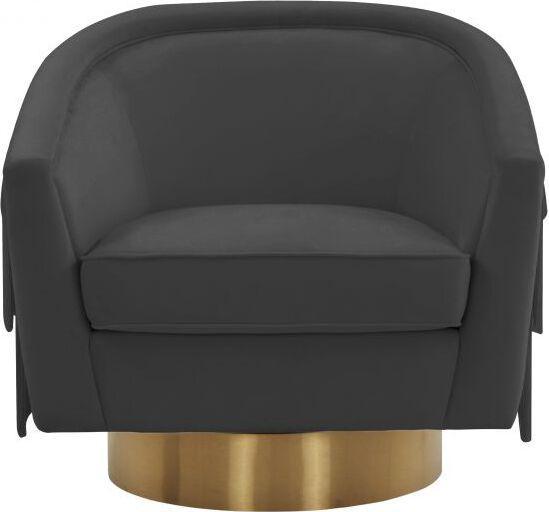 Tov Furniture Accent Chairs - Flapper Black Swivel Chair